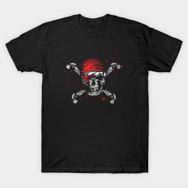 Skull and Cross Bones Halloween T-shirt T-Shirt by mismail